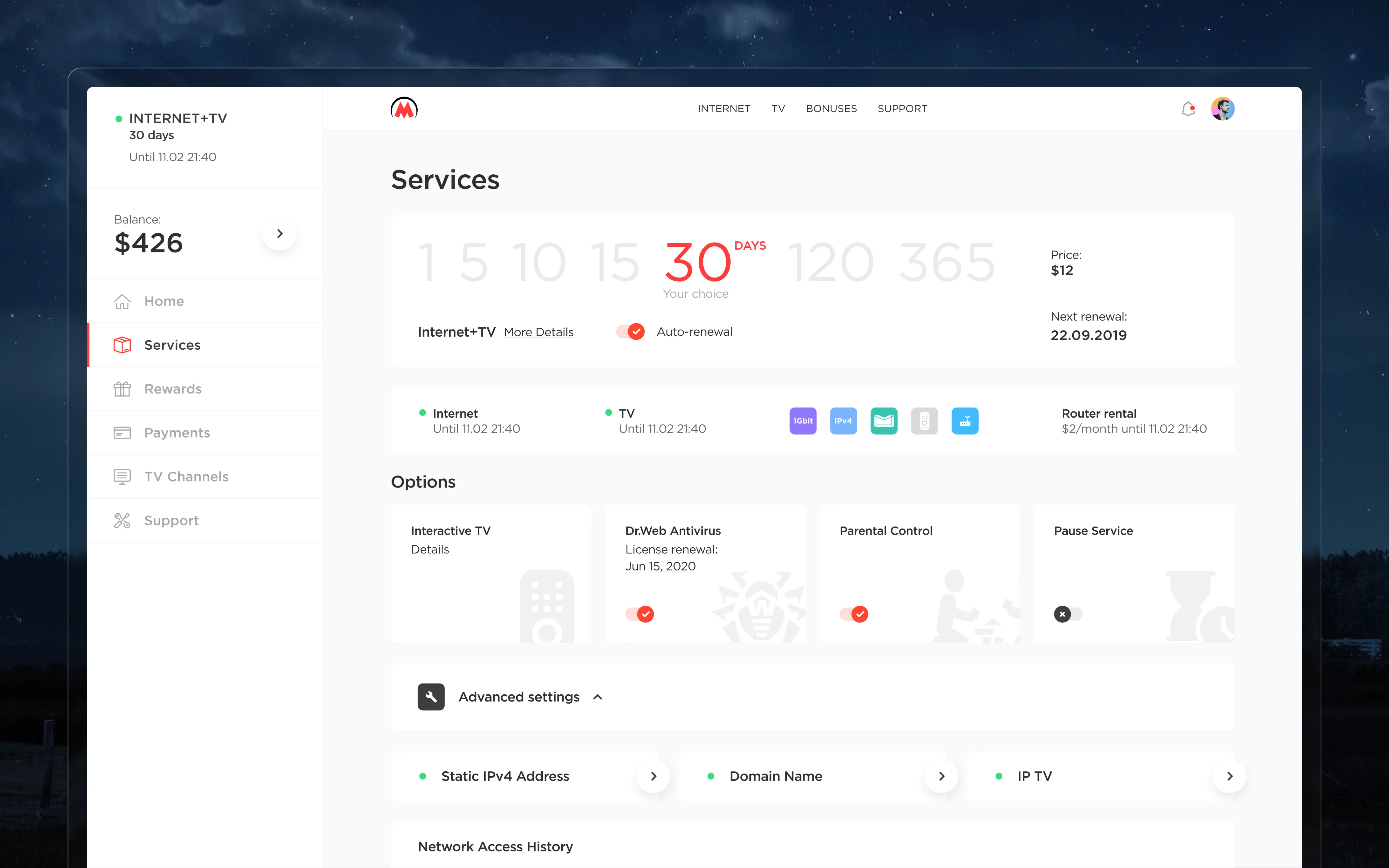 Metroset interface