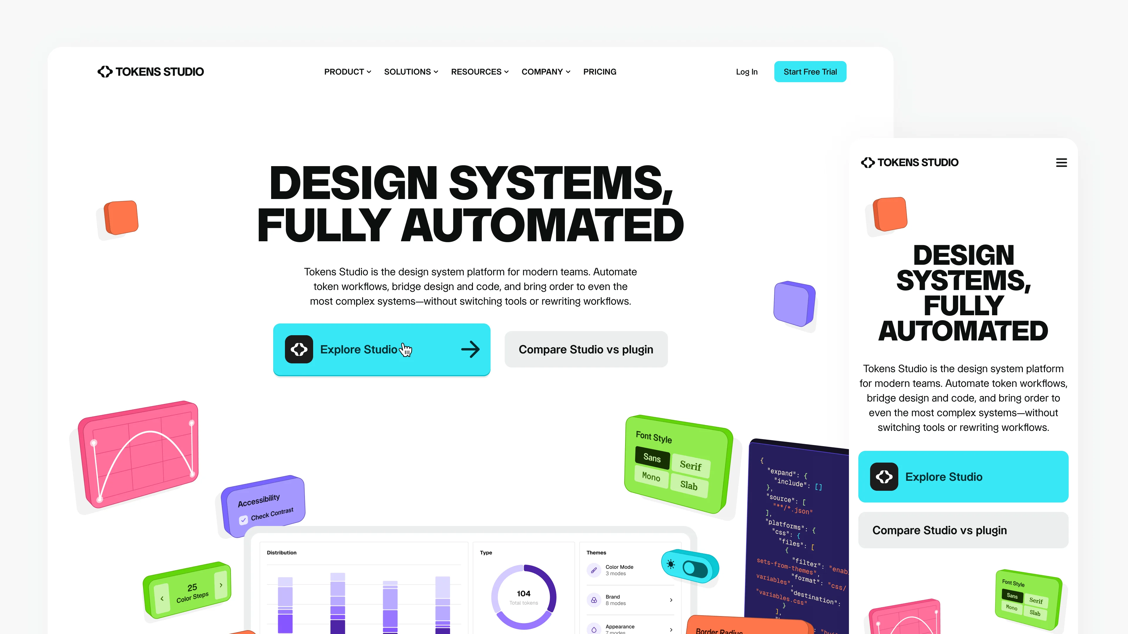 Updated Tokens Studio website direction